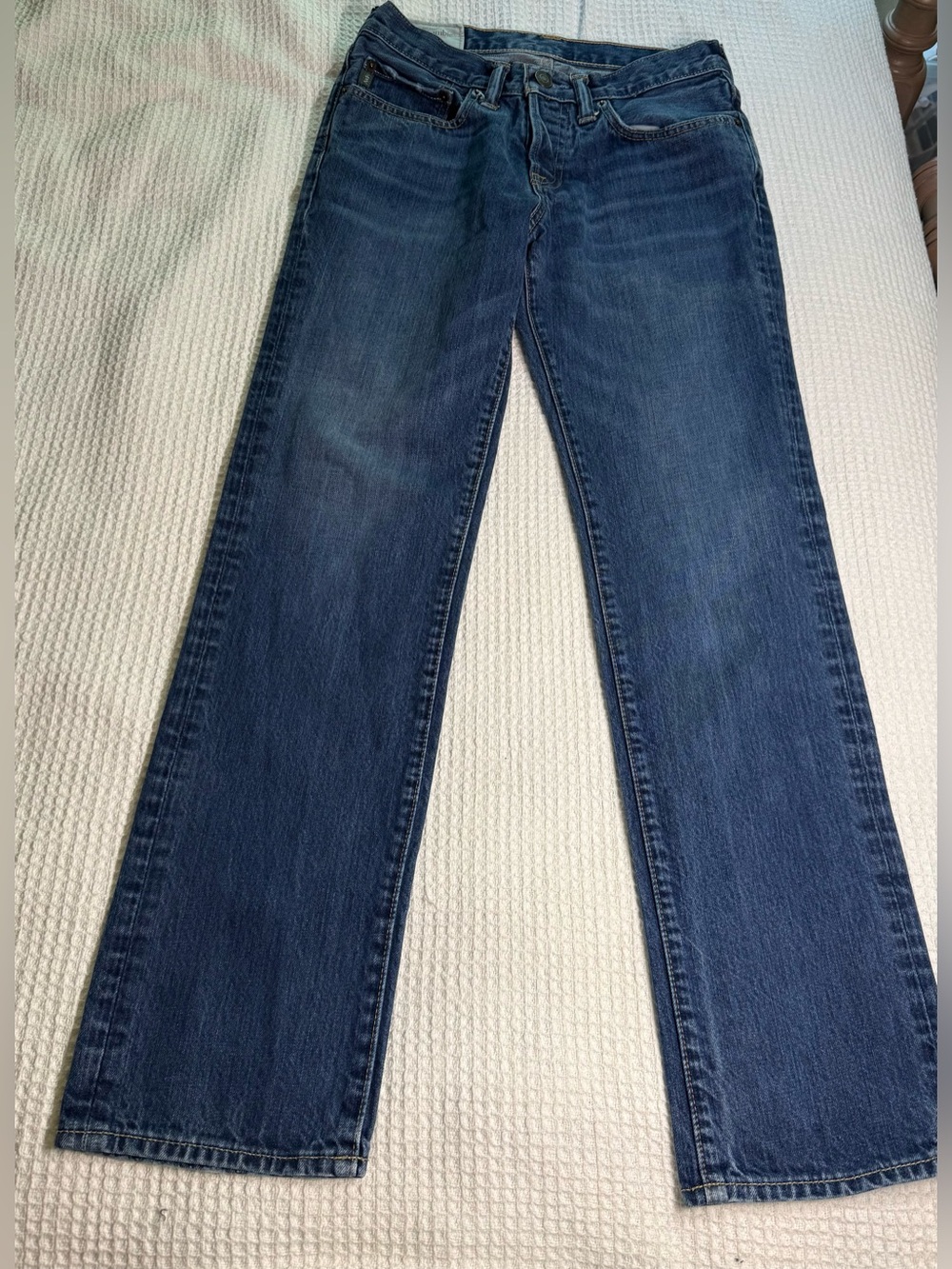 Abercrombie & Fitch Men's Straight-Leg Dark Blue Jeans